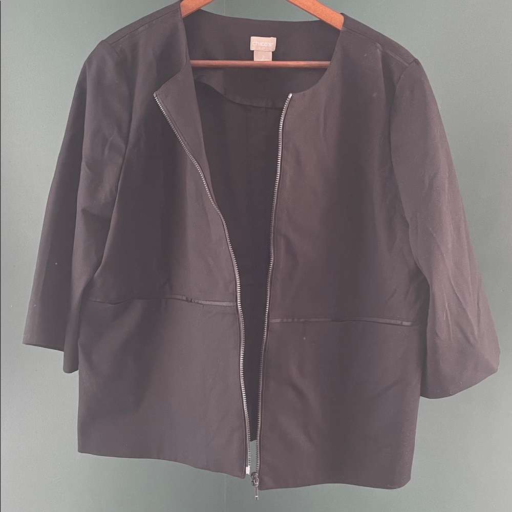 Chico's Elegant Black swing coat